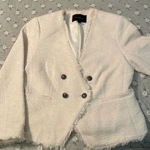 NWT Banana Republic size 8 tweed cream color blazer